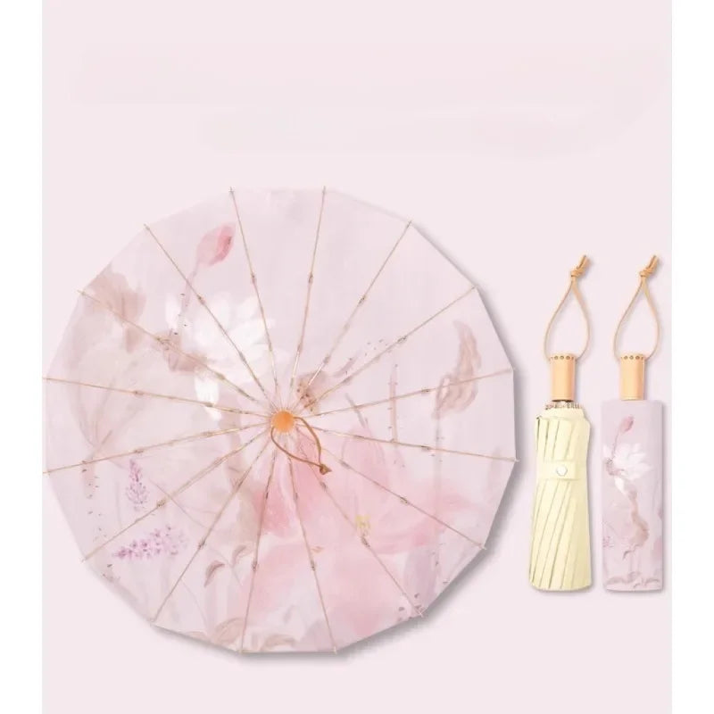 Natural Bamboo Artisan Calligraphy Umbrella