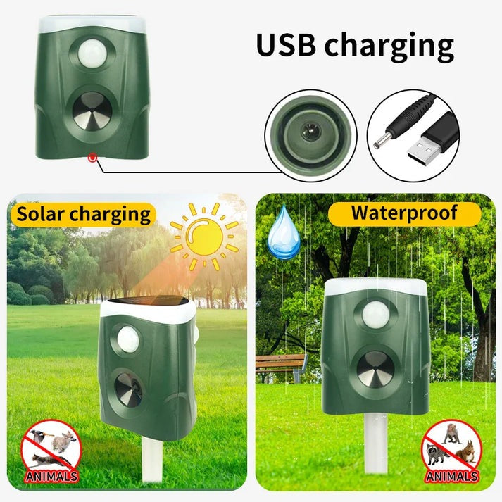 Outdoor Motion Activated Animal Repellent with LED Lights