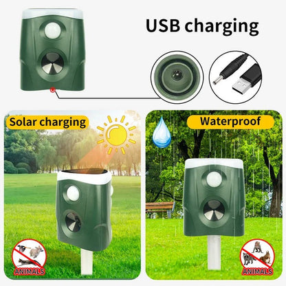 Outdoor Motion Activated Animal Repellent with LED Lights