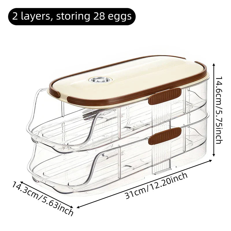 Clear Refrigerator Egg Holder Storage Container