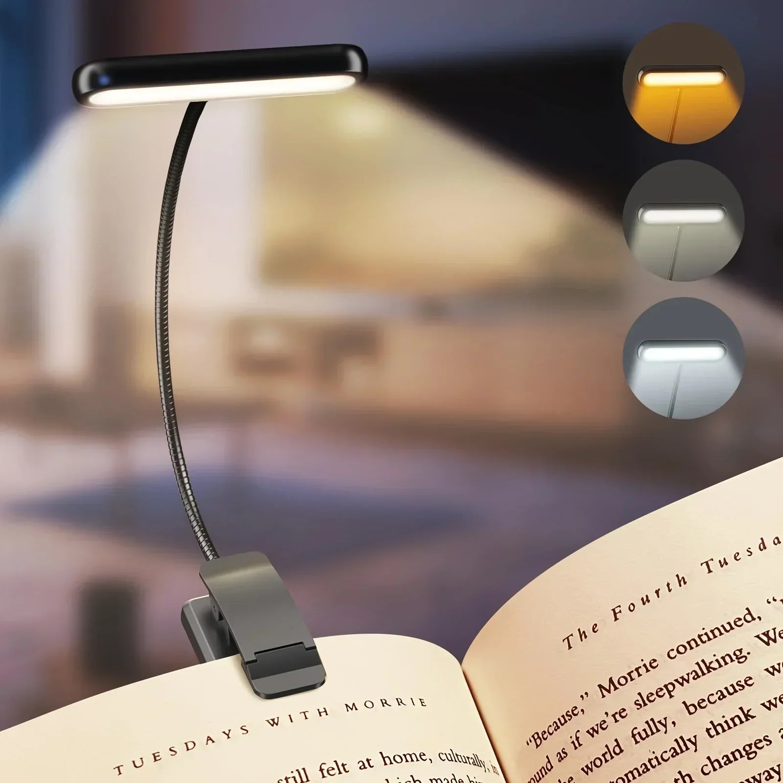Portable LED Desk Lamp with Adjustable Brightness and Clip - Halri