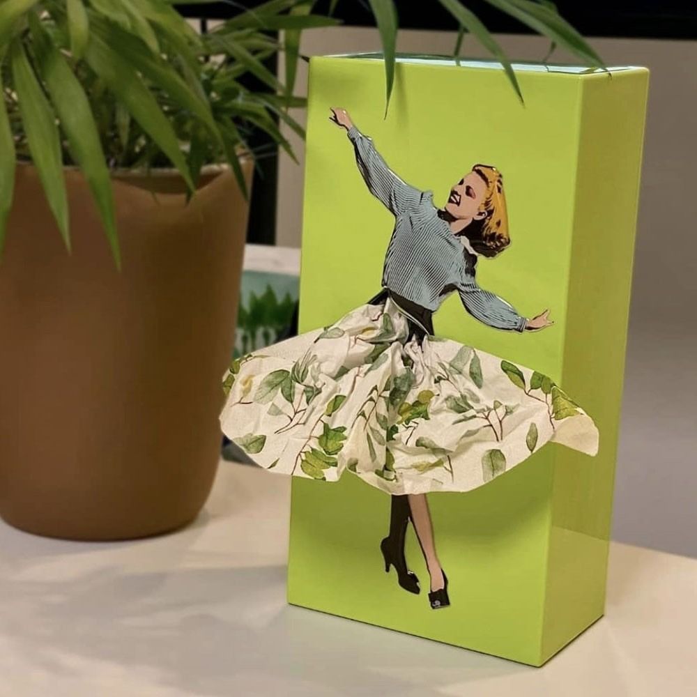 Colorful Flying Skirt Tissue Box
