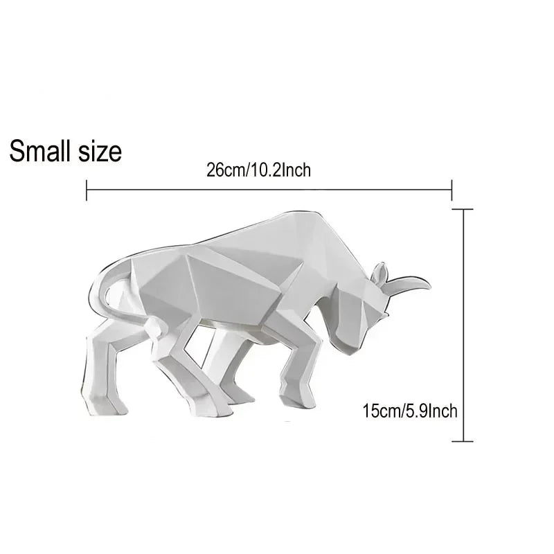 Stylish Bull Figurine Modern Resin Decoration - Halri