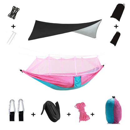 Portable Hammock with Bug Net and Rain Fly