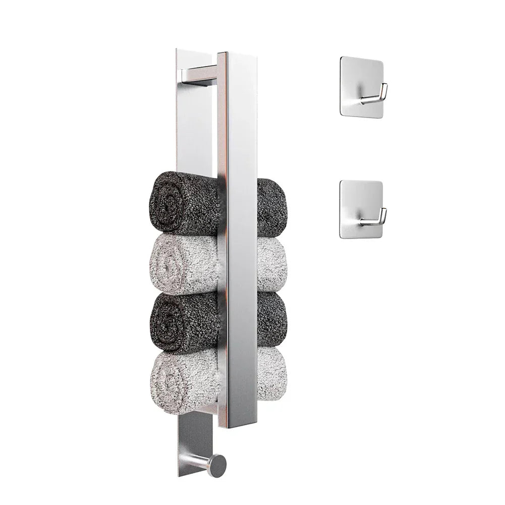 Stylish Wall Mount Towel Holder in Silver and Black