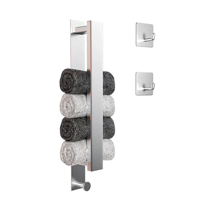 Stylish Wall Mount Towel Holder in Silver and Black