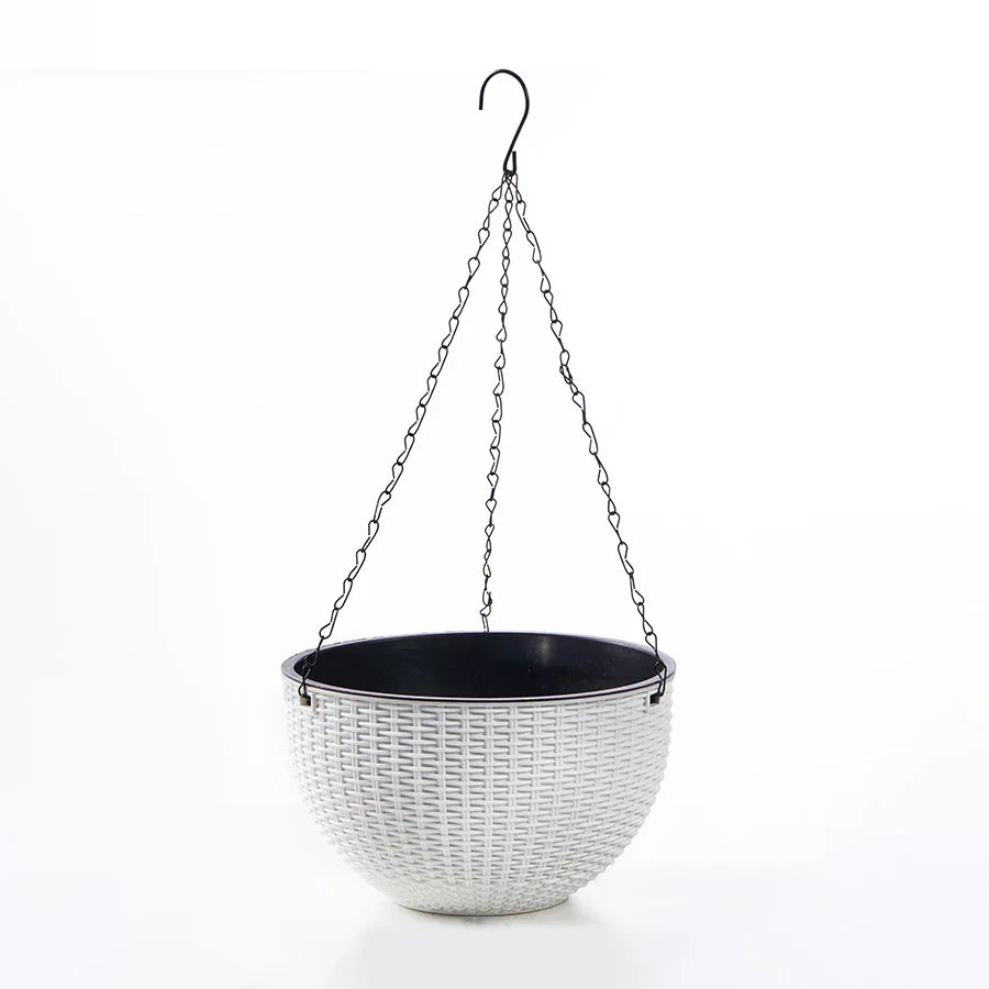 Bohemian Rattan Hanging Planter with Honeycomb Design