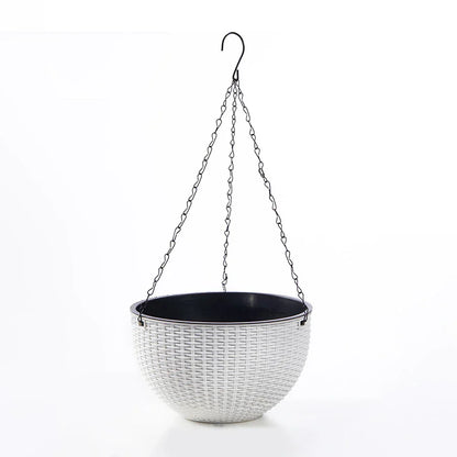 Bohemian Rattan Hanging Planter with Honeycomb Design