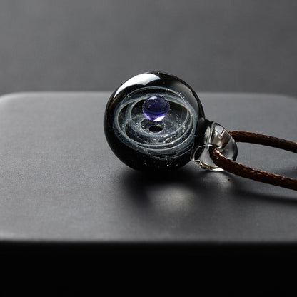 Colorful Galaxy Solar System Pendant Necklace