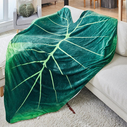 Cozy Large Leaf Pattern Throw Blanket
