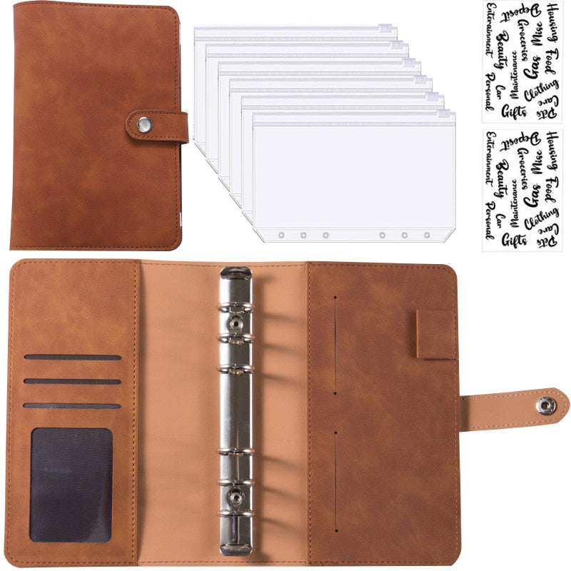 Practical Leather Wallet Notebook Expense Tracker