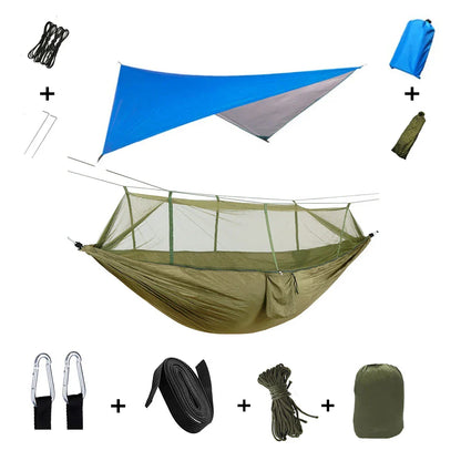 Portable Hammock with Bug Net and Rain Fly
