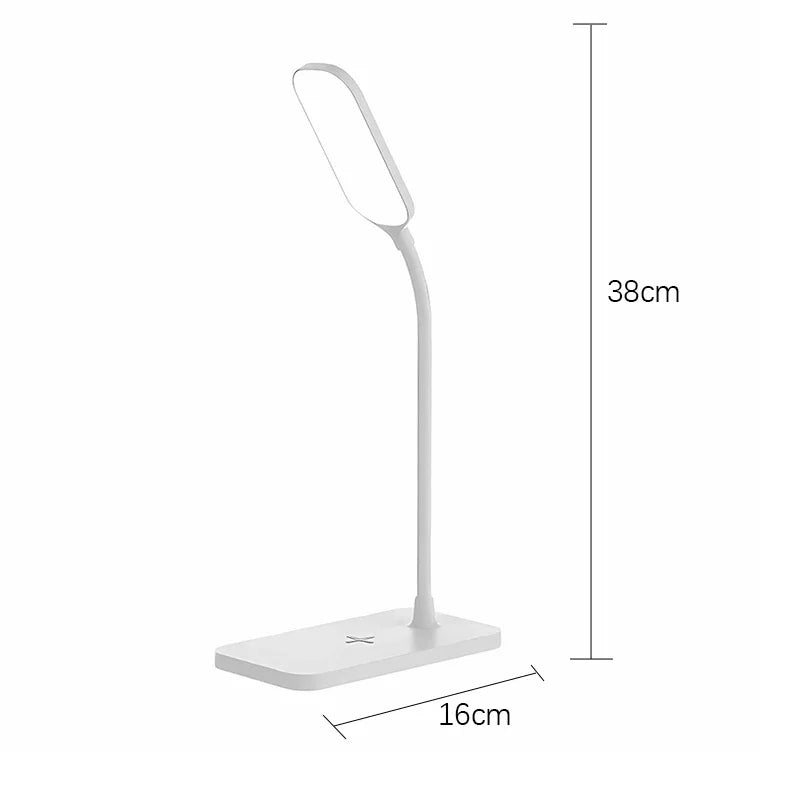 Sleek LED Desk Lamp with Wireless Charger & USB