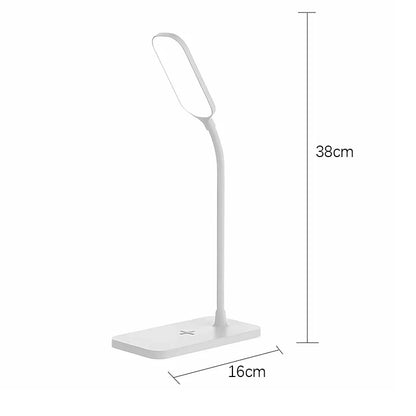 Sleek LED Desk Lamp with Wireless Charger & USB