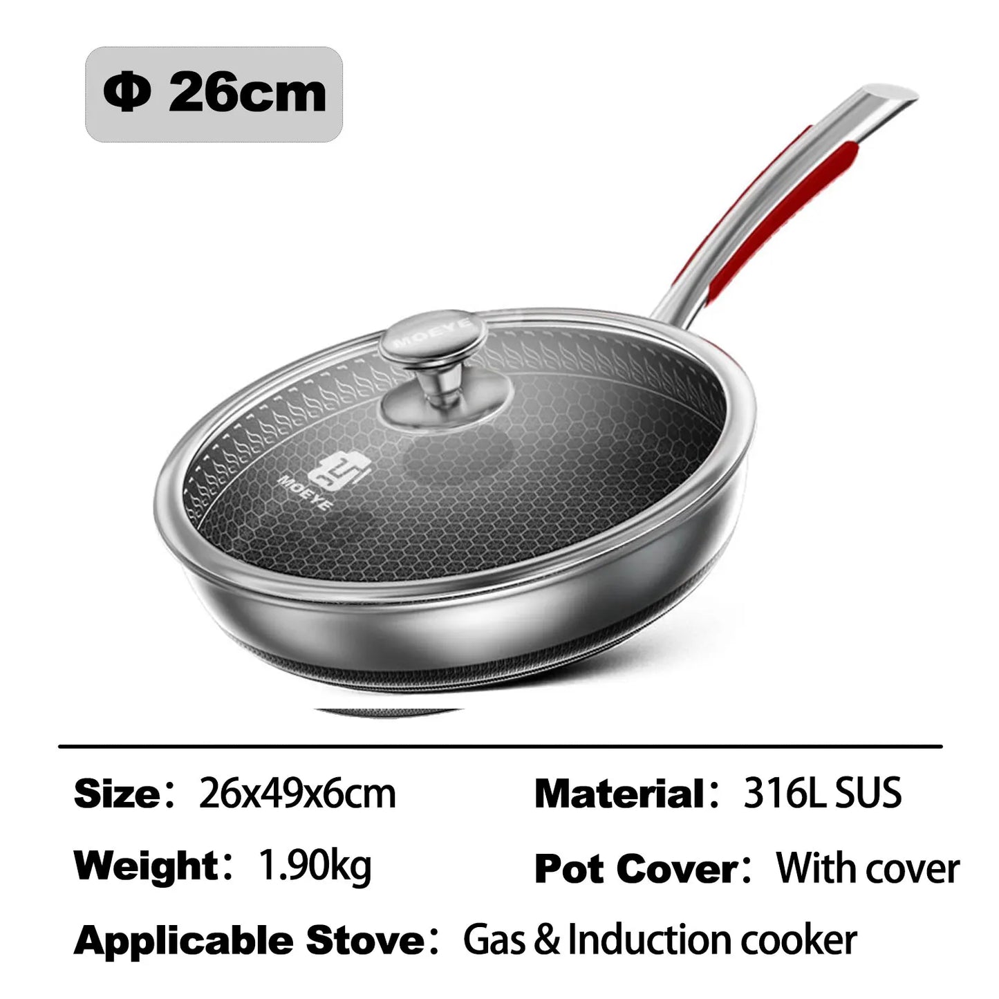 Healthy Easy Clean Non Stick Stainless Steel Frying Pan
