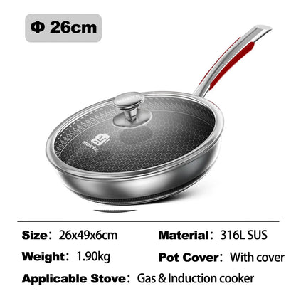Healthy Easy Clean Non Stick Stainless Steel Frying Pan