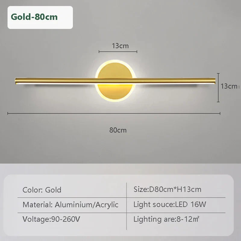 Stylish LED Wall Lamp | Black Gold | Adjustable Light