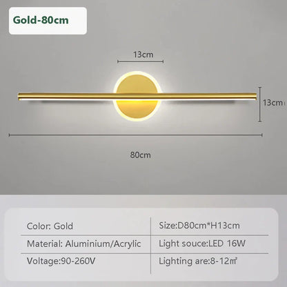 Stylish LED Wall Lamp | Black Gold | Adjustable Light