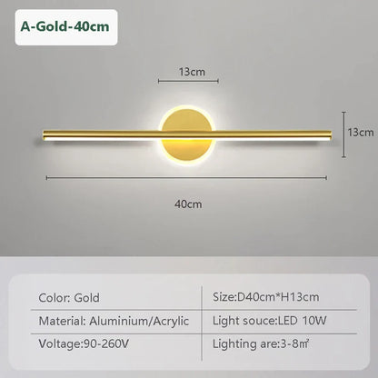 Stylish LED Wall Lamp | Black Gold | Adjustable Light