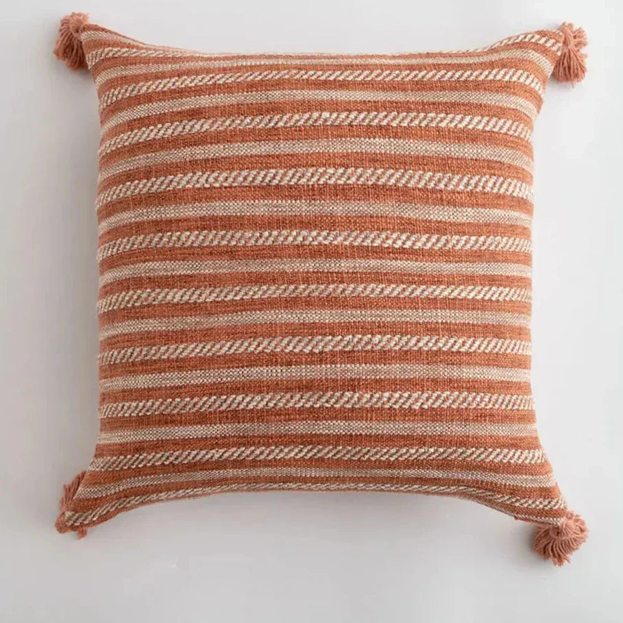 Stylish Home Decor Cushion Cover with Colorful Tassels - Halri