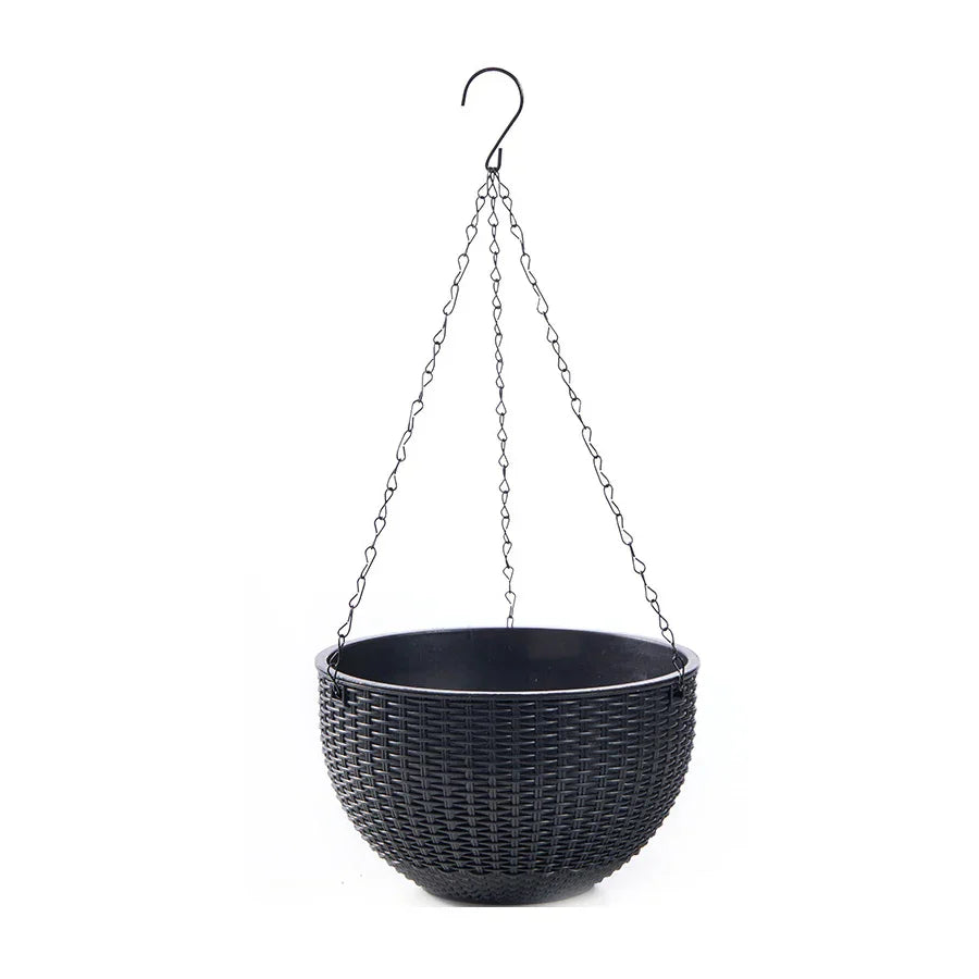 Bohemian Rattan Hanging Planter with Honeycomb Design