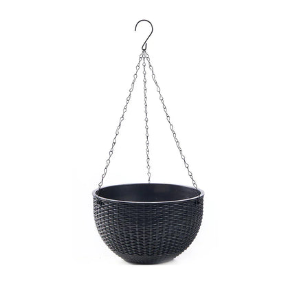 Bohemian Rattan Hanging Planter with Honeycomb Design
