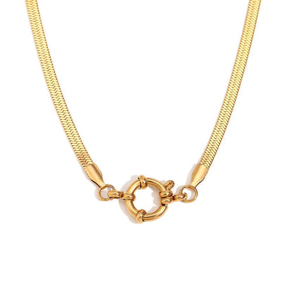Gold Anchor Pendant Chain Necklace