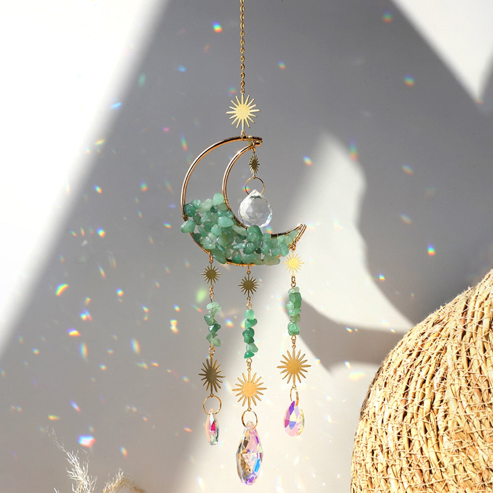 Sparkling Crystal Moon Wall Decoration