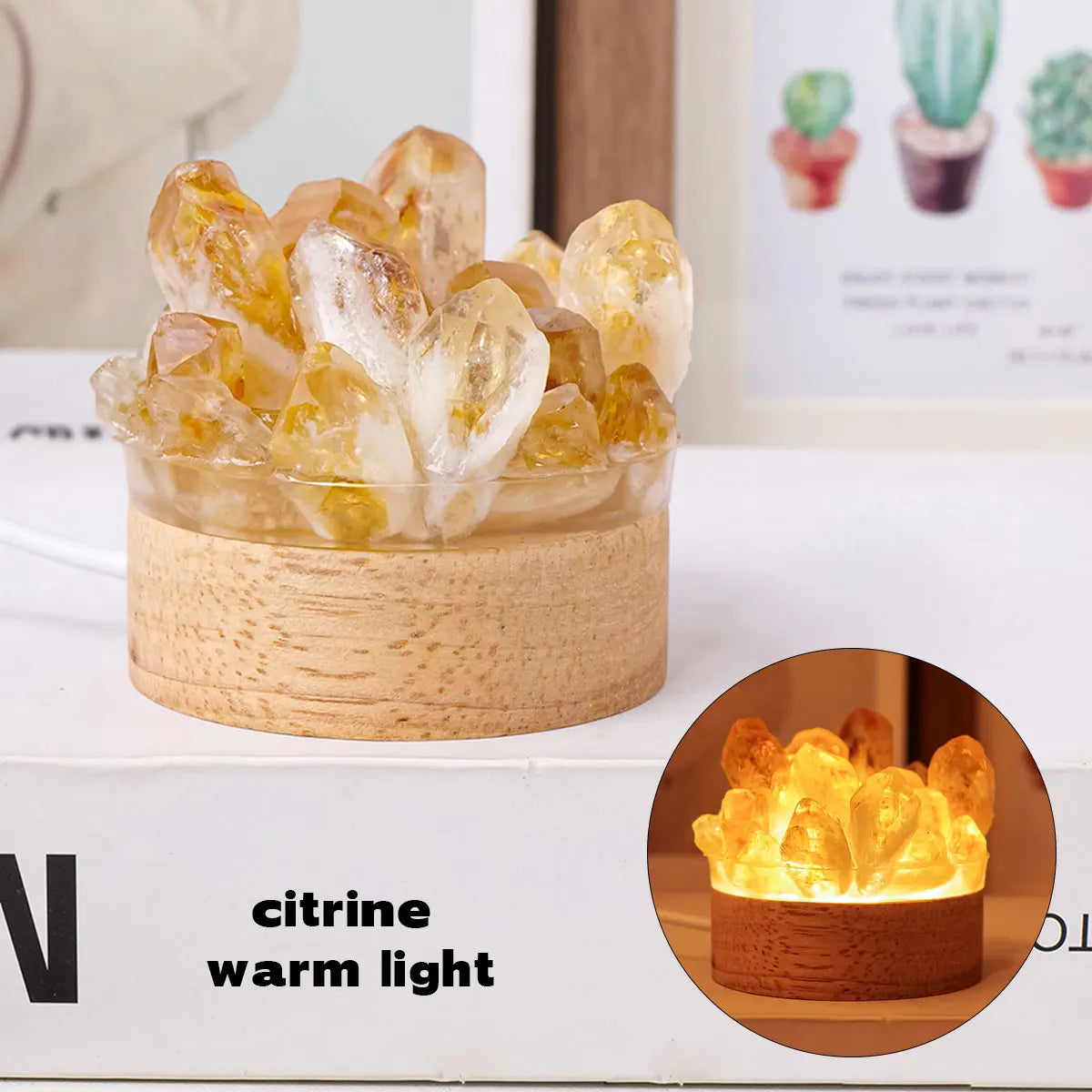 Natural Stone Crystal Table Lamp - Halri