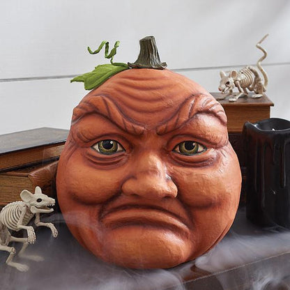 Colorful Carved Pumpkin Halloween Decor