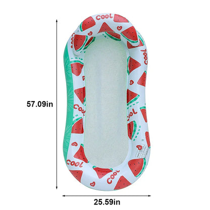 Comfortable Inflatable Pool Float with Mesh and Cup Holders