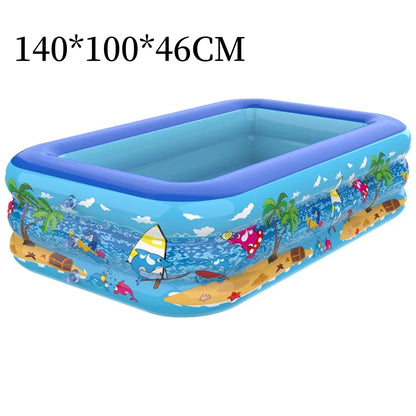 Fun Kids Inflatable Pool with Thick Cartoon Design