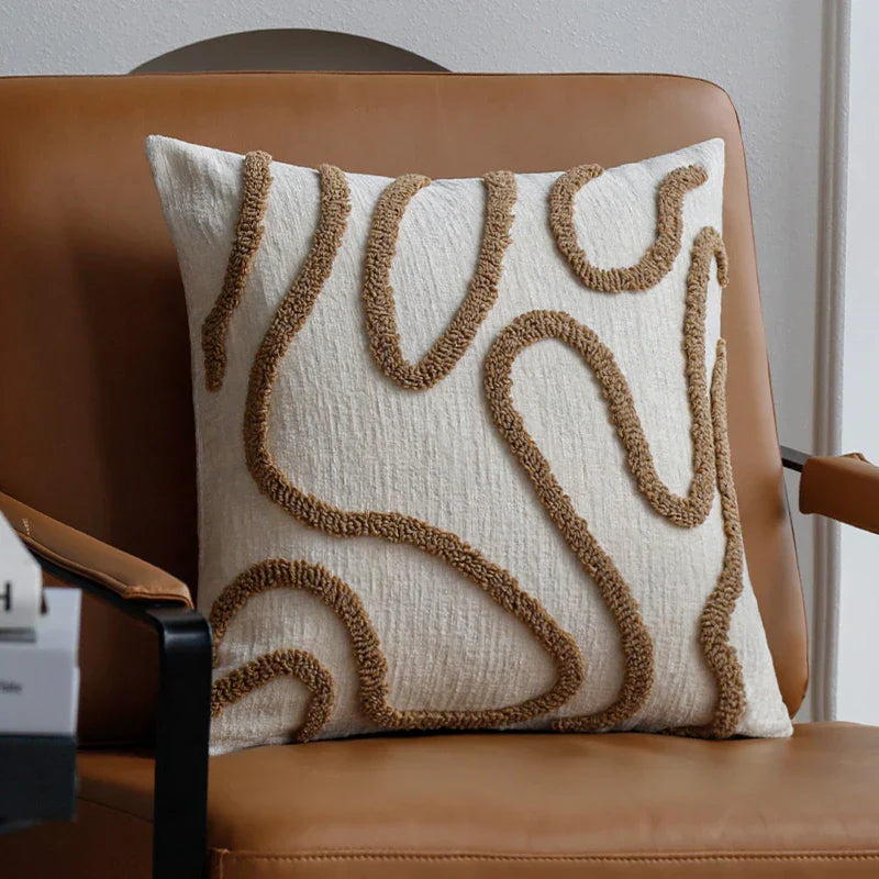 Cozy Chenille Throw Pillow with Simple Pattern