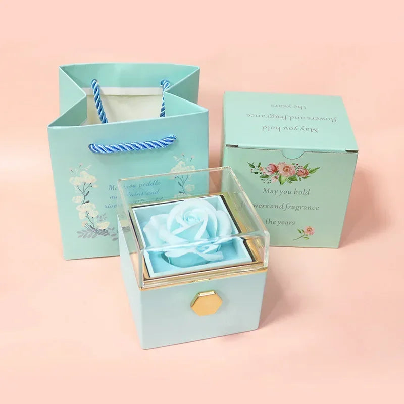 Luxury Rose Rotating Jewelry Storage Box - Halri