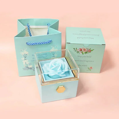 Luxury Rose Rotating Jewelry Storage Box - Halri