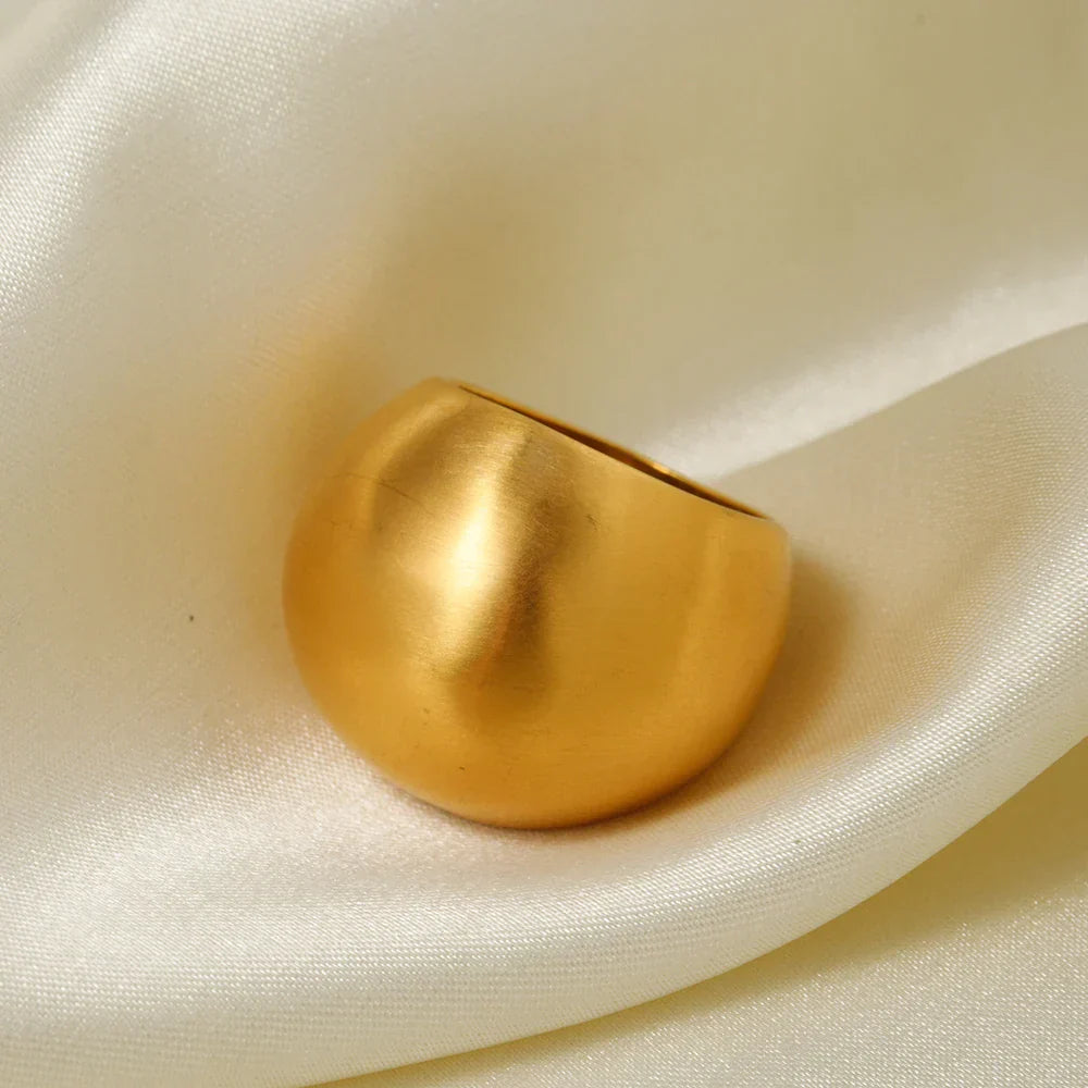 Luxury 18k Gold Chunky Brush Ring - Halri