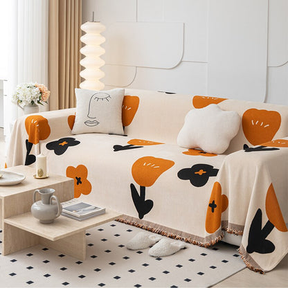 Colorful Flower Pattern Slip Resistant Sofa Cover