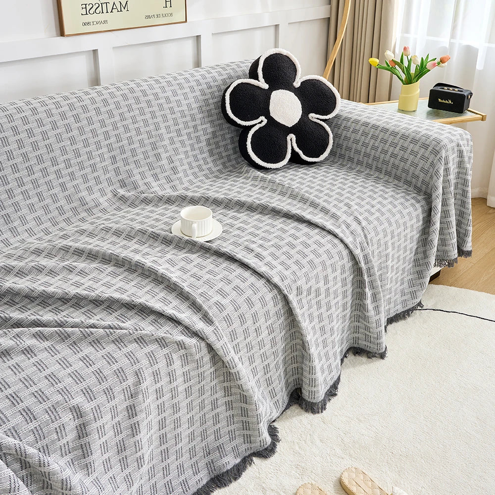 Plush Reversible Oversized Sofa Throw Blanket