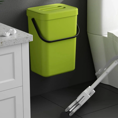 Space Saving Wall Mount Small Trash Can with Lid