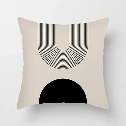 Stylish Black White Abstract Throw Pillow Cover