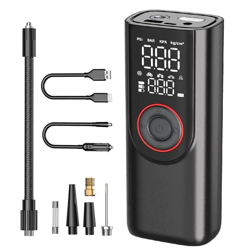 Portable Air Compressor Pump with LED Light & Powerbank - Halri