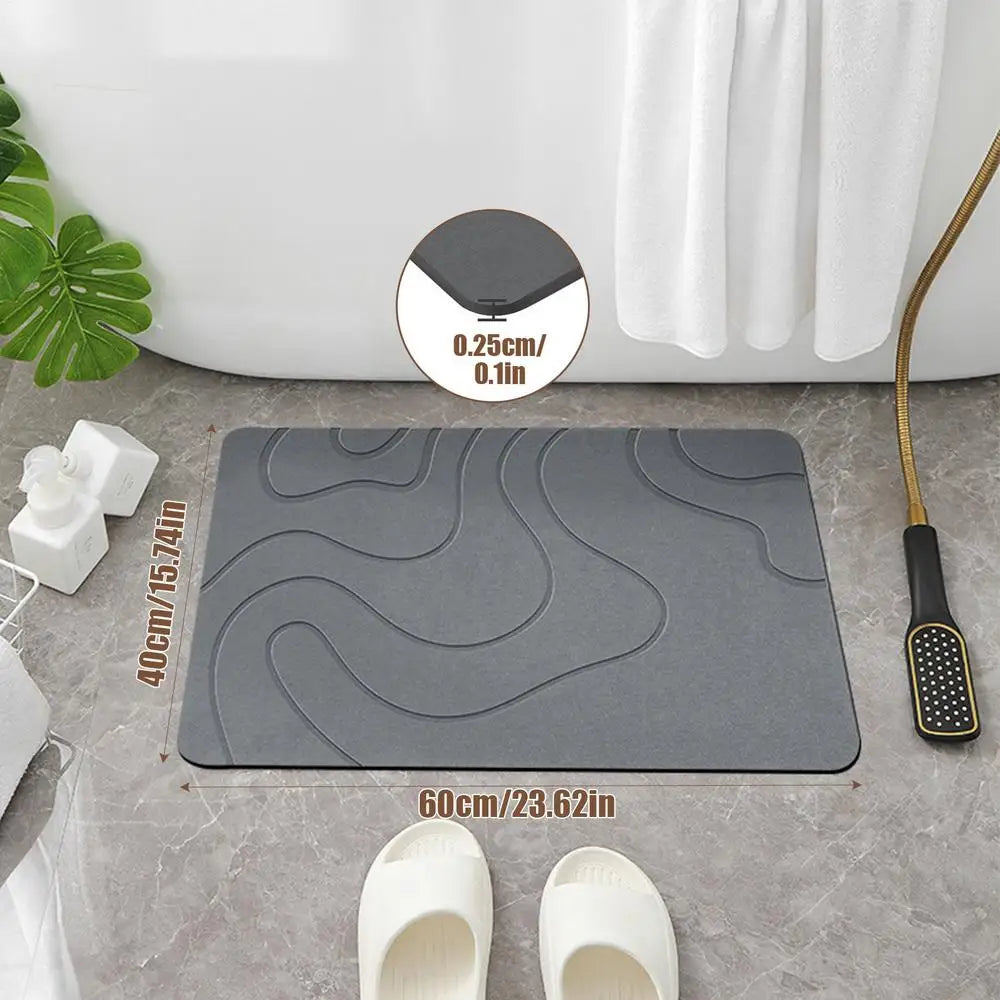 Non-Slip Stone Effect Bathroom Mat