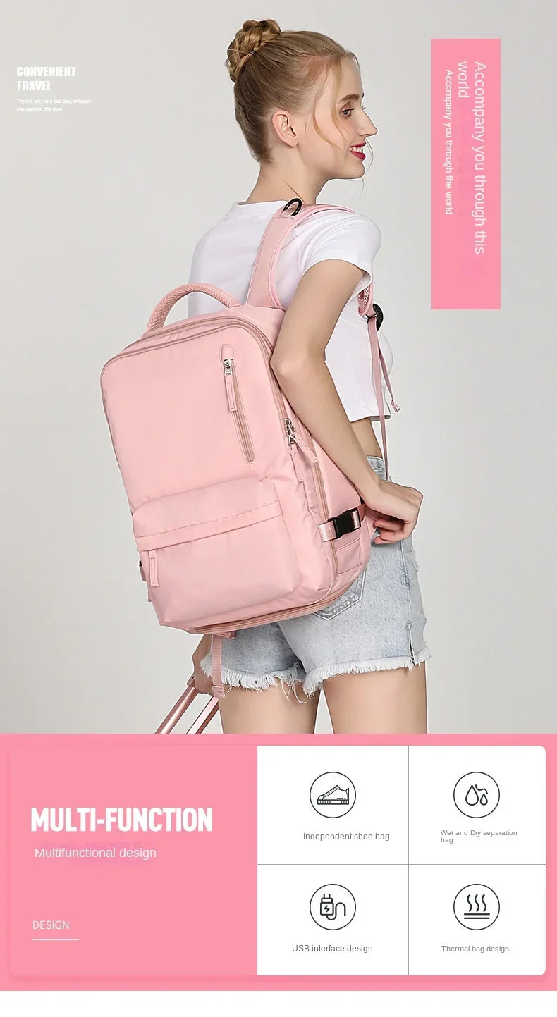 Practical Flight Bag Backpack With Shoe Pocket