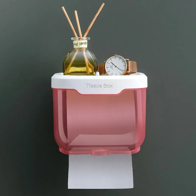 Wall Mount Toilet Paper Holder with Storage Box