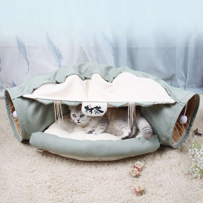Portable Pet Play Foldable Tunnel House Bed - Halri