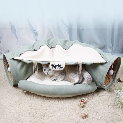 Portable Pet Play Foldable Tunnel House Bed - Halri