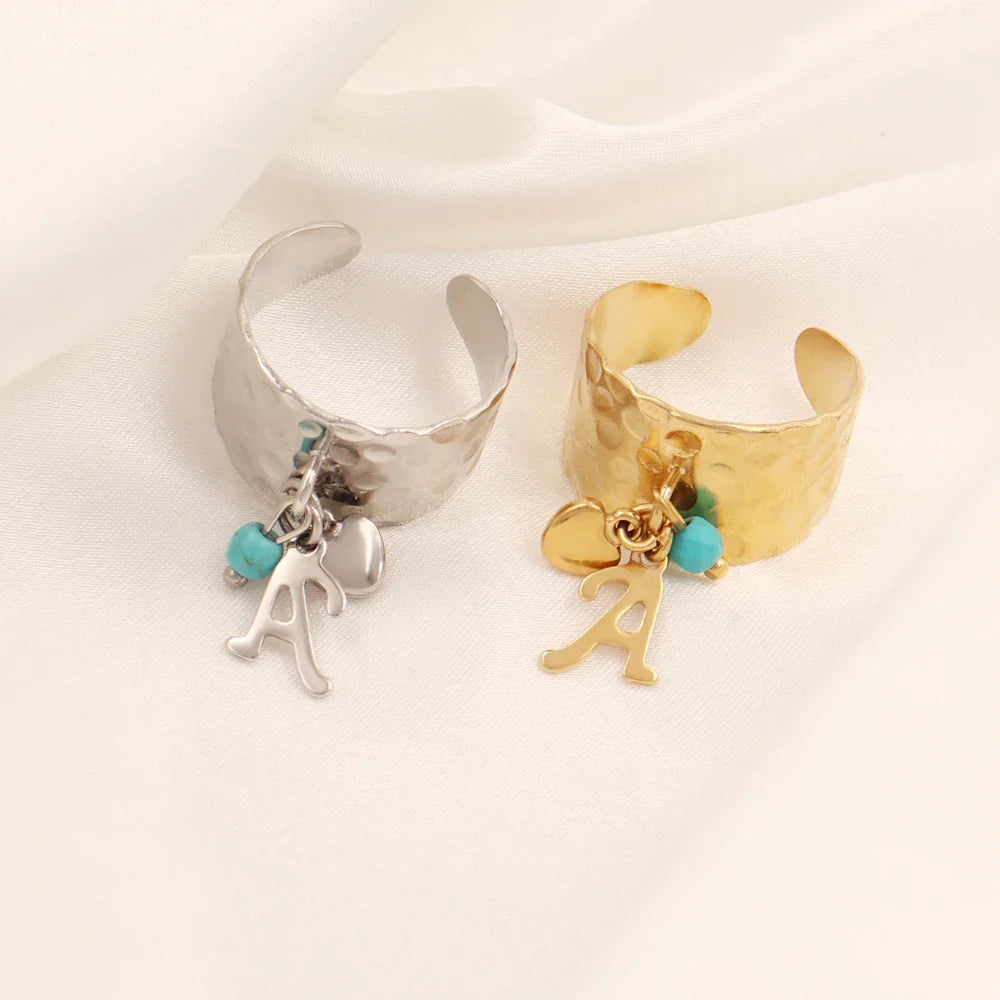 Delicate Personalized Initial Heart Ring - Halri