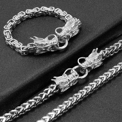 Edgy Silver Dragon Cuff Bracelet - Halri