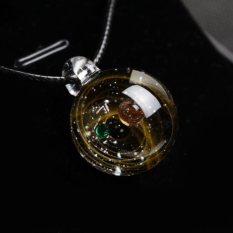 Colorful Galaxy Solar System Pendant Necklace