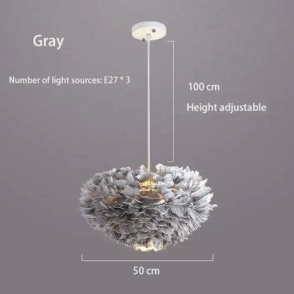 Chic Nordic Feather Drop Light with LED